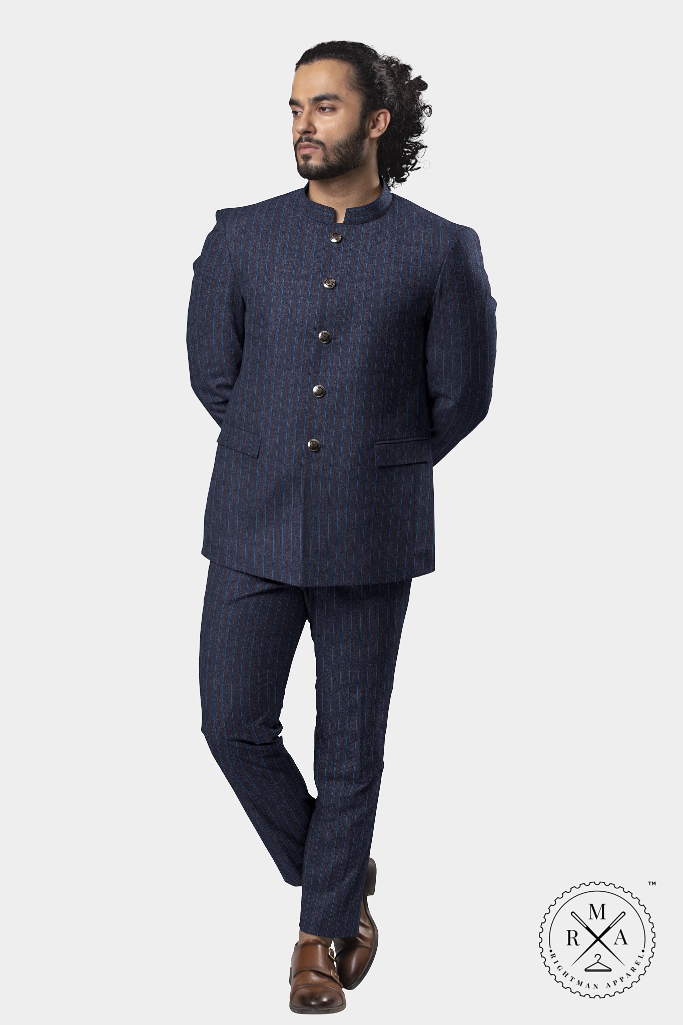 Blue lining Jodhpuri Suit SU302